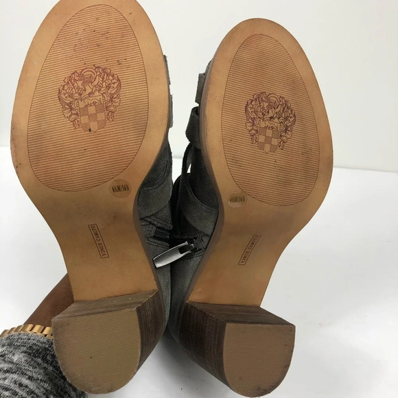 Vince Camuto Tanter Open Toe Gray Suede Booties - Picture 7 of 7